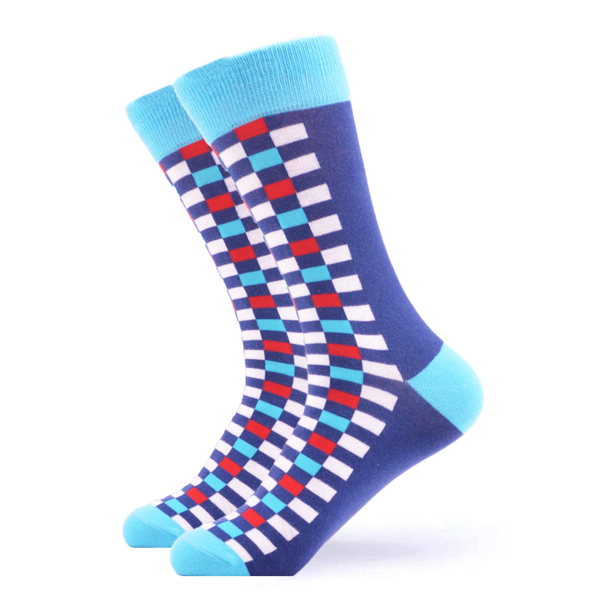 WestSocks - Wholesale Socks - Men's - Blue and Red Geometric Socks0