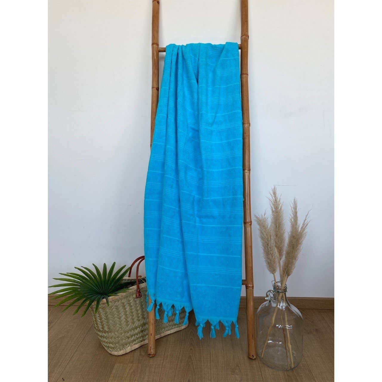 Le comptoir de la plage - Vente Serviettes de bain - Fouta coton éponge bouclette unie HAMMAM 100% coton3