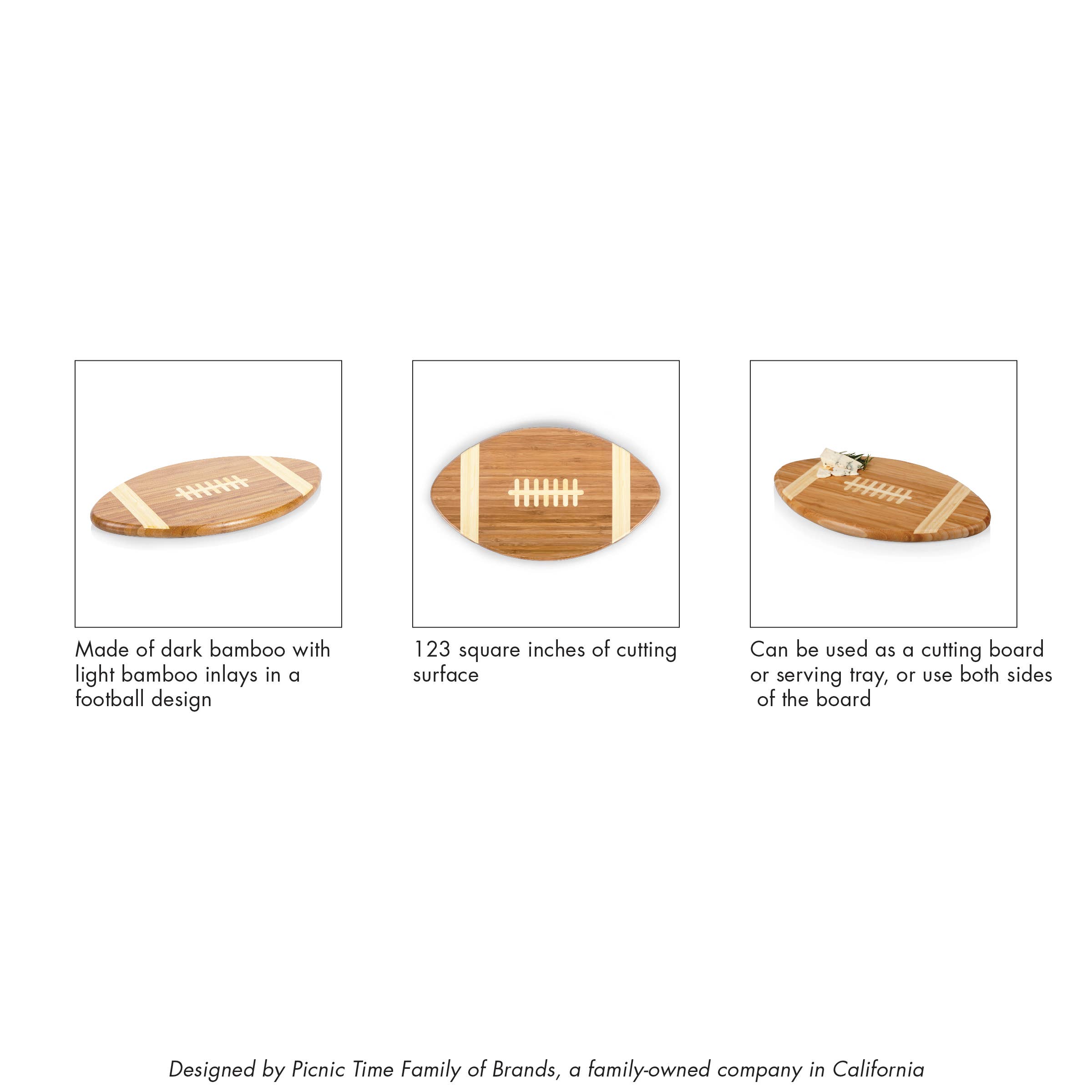 Bamboo Touchdown! Football Cheese Board - Serving Platter for wholesale on Faire8