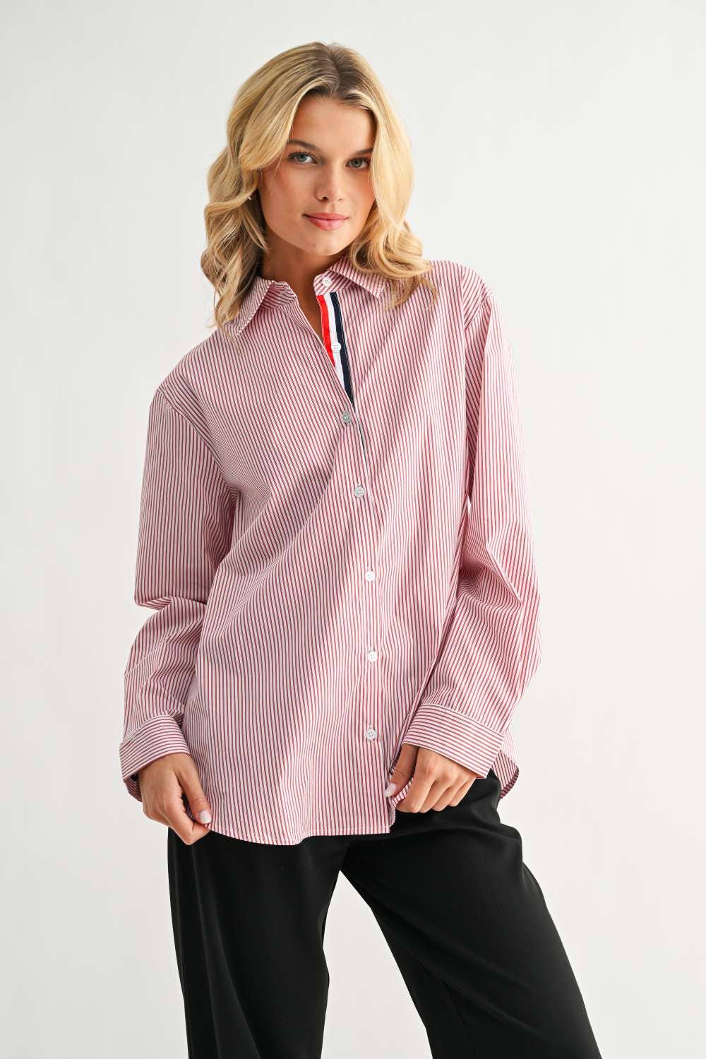 Joh Apparel – wholesale Blouse – Women’s – Jasmine Cotton Pinstripe Shirt13