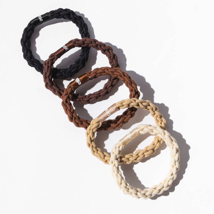 Ellie Rose - Wholesale Hair Tie - Braided Elastics - 5-Pack - Neutrals3