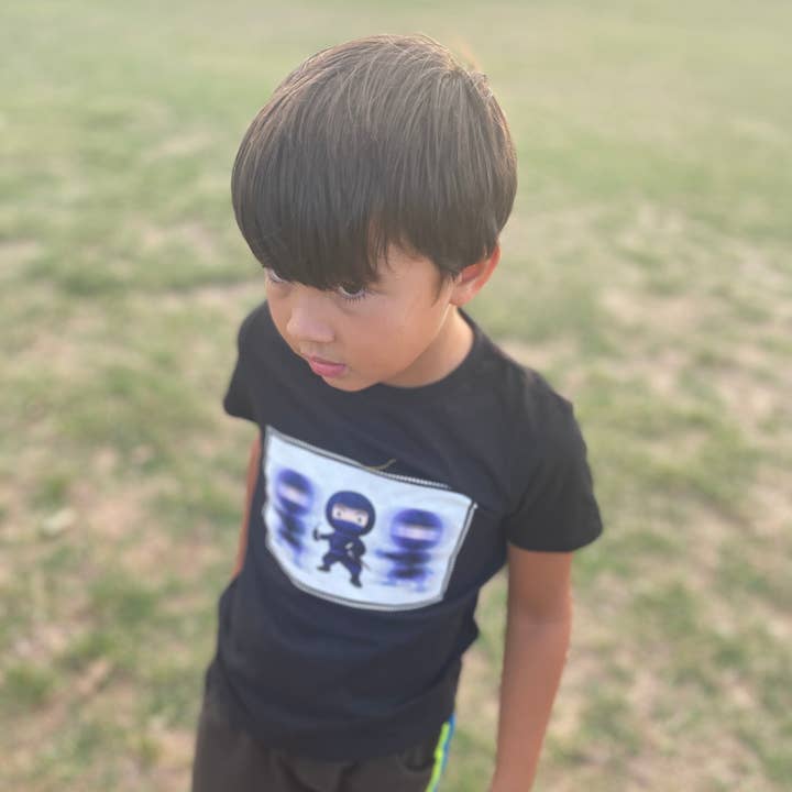 “Ninja” Printed T-shirt - Black for wholesale by papaoutai