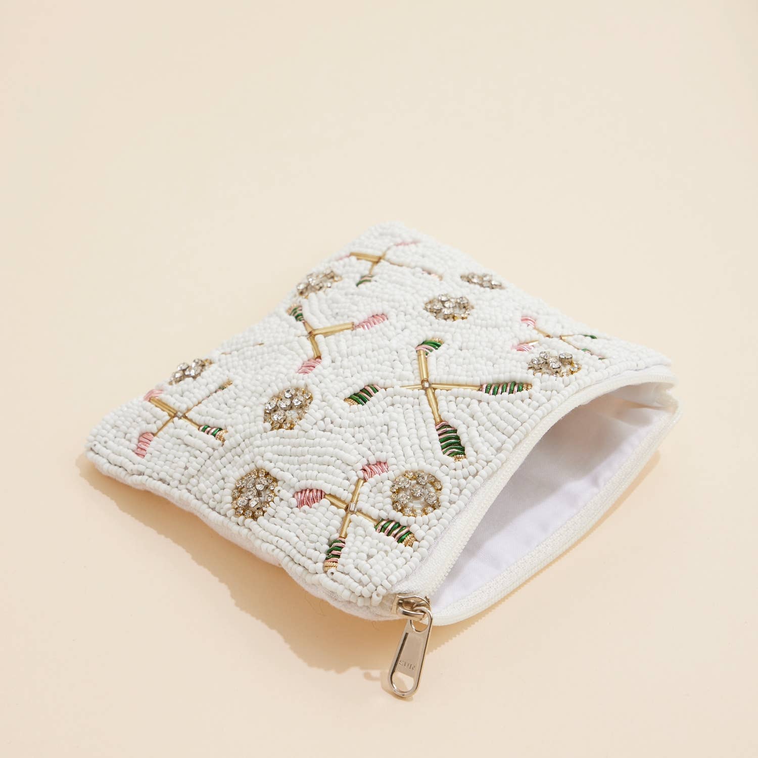 Beaded Golf Club & Ball White Coin Pouch for wholesale on Faire1