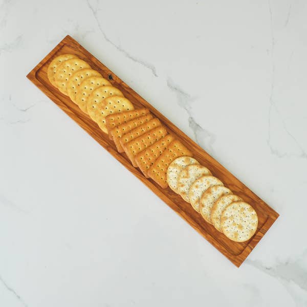 Olive Wood Baguette Board / Cracker Tray 17.5” x 4” for wholesale by Naturally Med Inc.