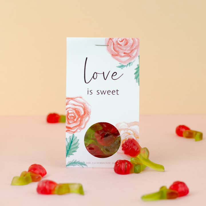 Der Zuckerbäcker - Venta al por mayor Gominolas - Naschportion Love is sweet gominolas rosas regalo
