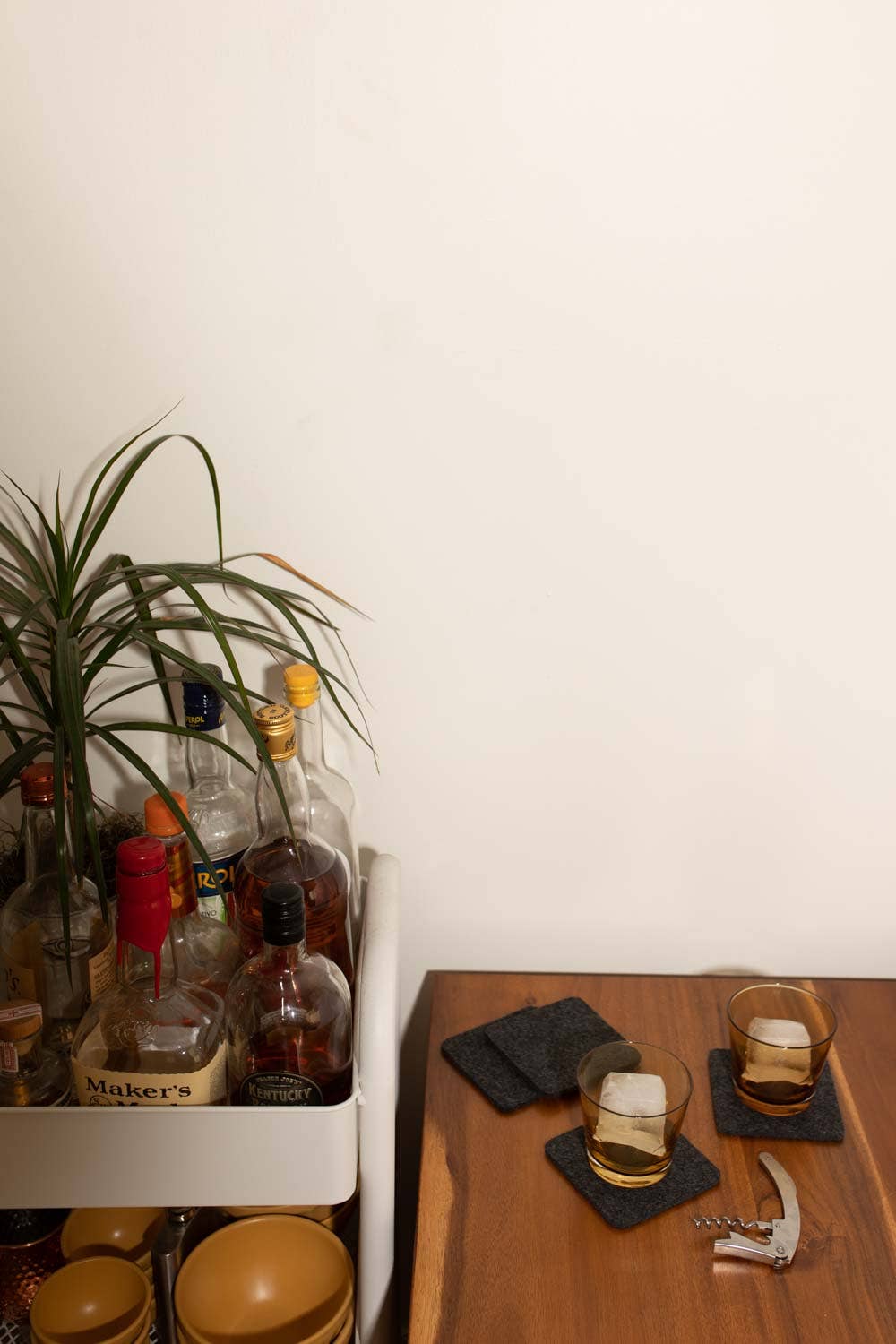 Bierfilzl Merino Wool Felt Square Coaster Charcoal for wholesale on Faire2