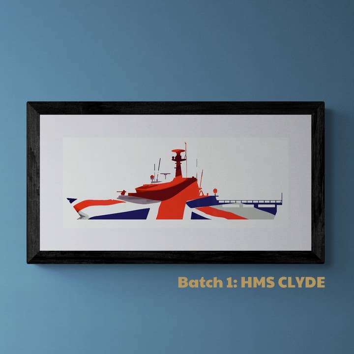 Impression du drapeau de l'Union du patrouilleur de la classe River Batch 1 pour la vente par Gillian Jones Designs