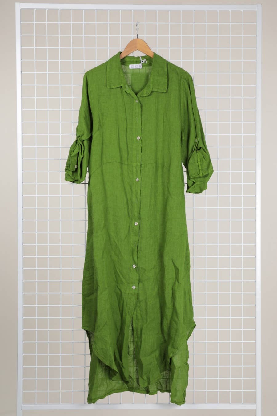 la maison des fibres naturelles - Wholesale Button Down Shirt - Women's - Long shirt dress 68036 100% LINEN21