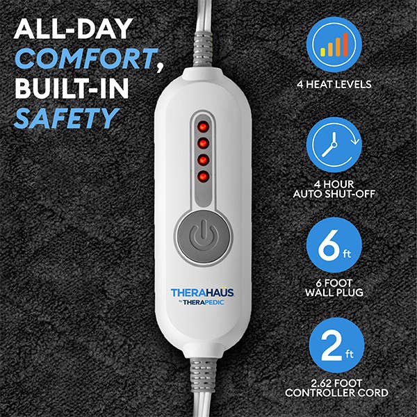 Uncanny Brands - Wholesale Throw Blanket - Therahaus by Therapedic Indoor Heated Shawl3