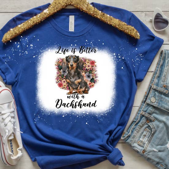 Women's Bleached Graphic Tshirt, Dog Lover for wholesale by Crafty Mamas Creationz