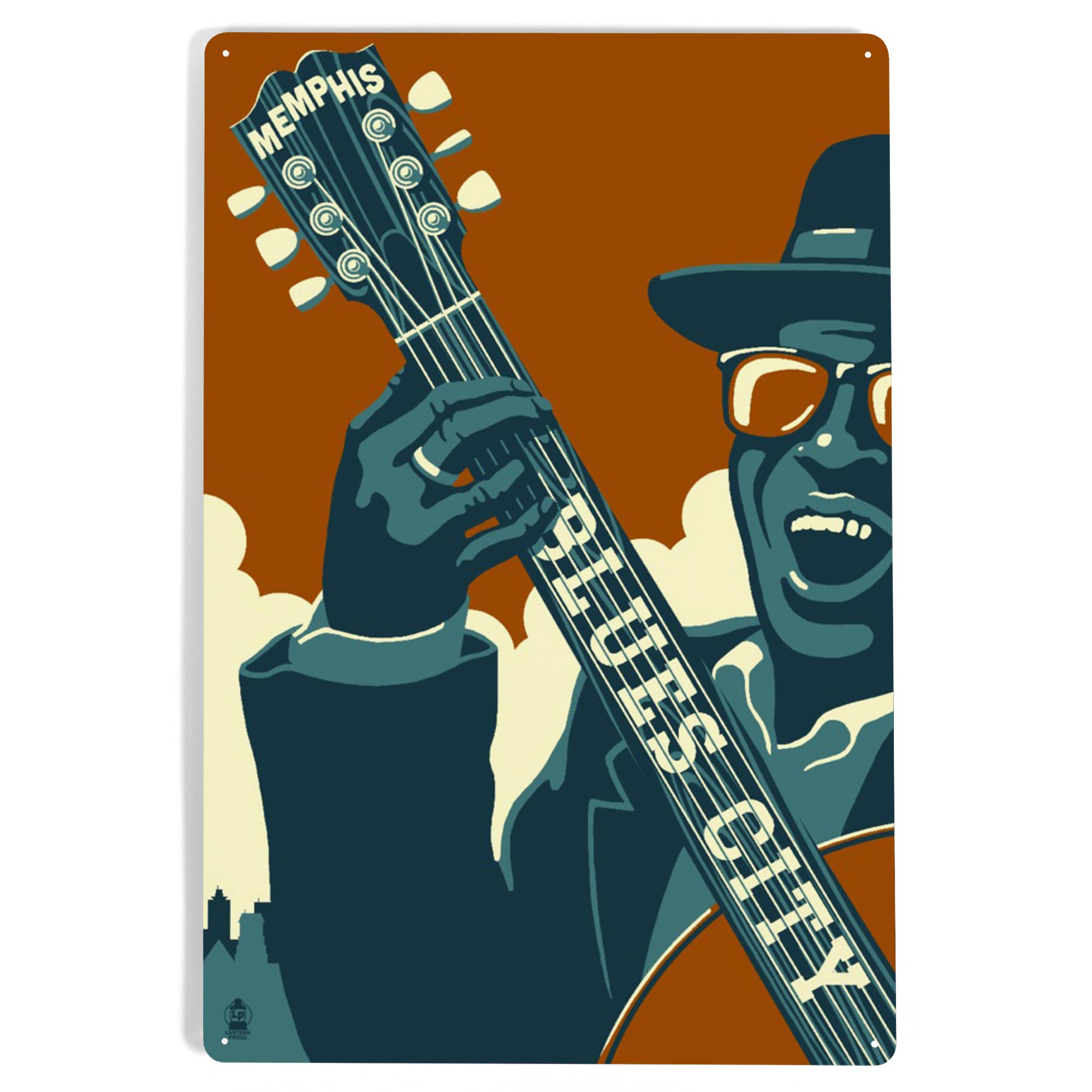Lantern Press - Wholesale Sign - METAL SIGN ART Memphis, Tennessee, Blues City1