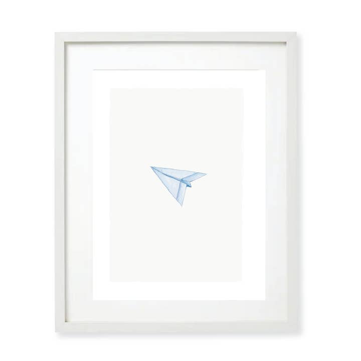 Paper Airplane Watercolor Art Print - 11x14 for wholesale by Rebecca Green Design