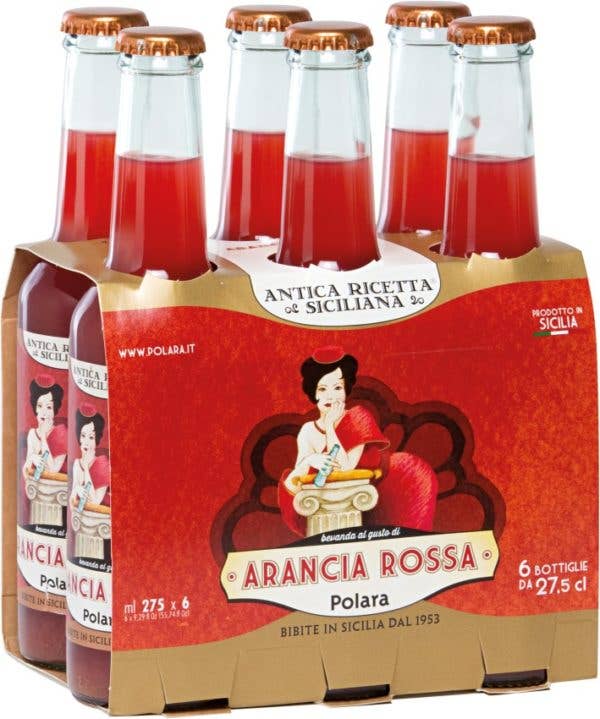 Sapori Di Sicilia Imports - Wholesale Soda/Carbonated Drink - Polara Sicilian Aranciata Rossa Blood Orange Soda 6 pack