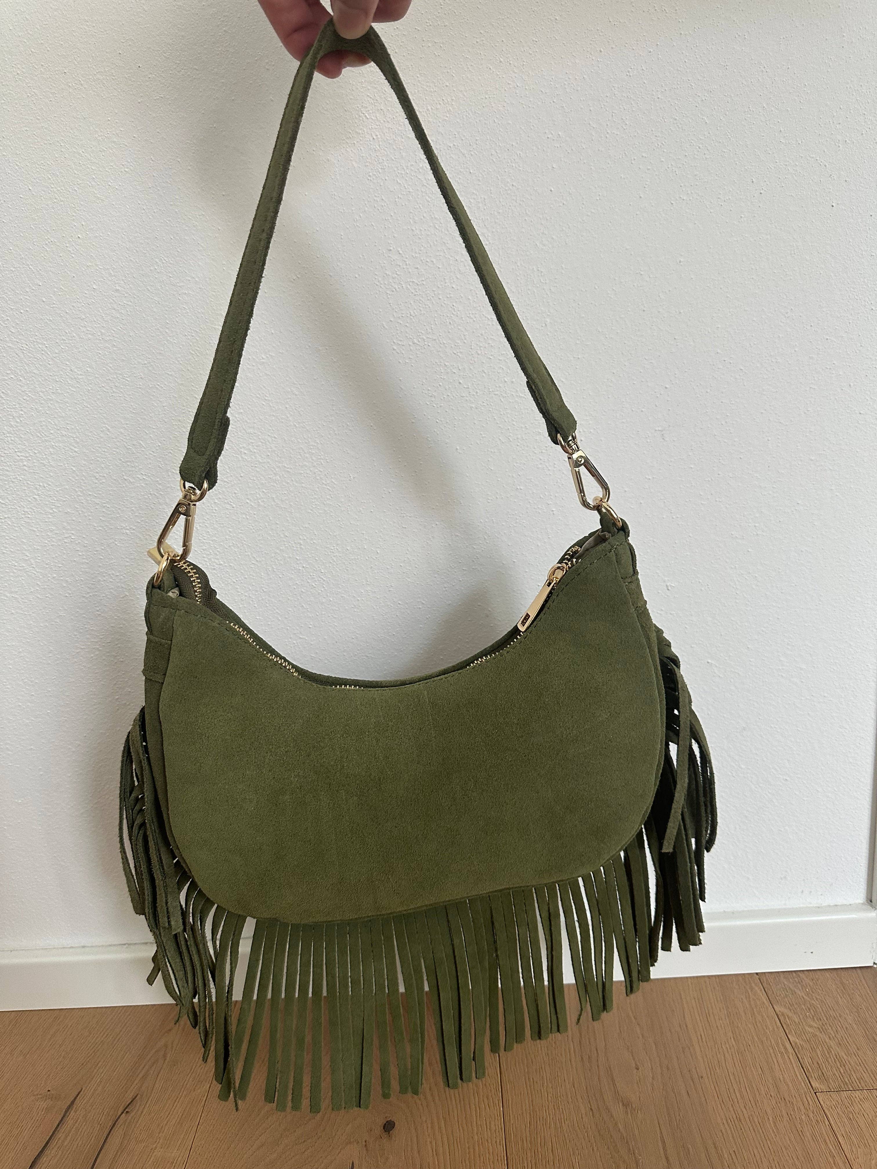 Zhade - Venta al por mayor Bolso con correa - Mujer - NINFEA - bolso de hombro de ante con flecos19