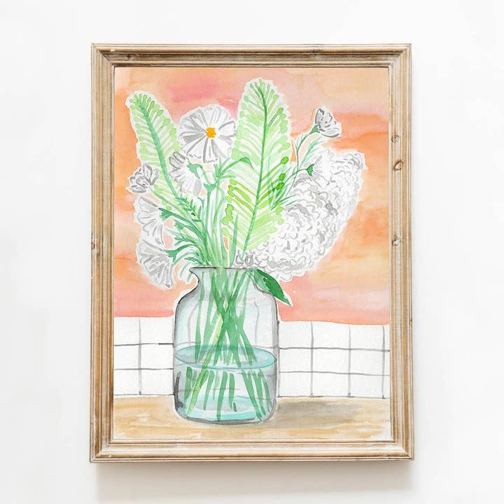 Stilleven bloemen aquarel kunstdruk voor wholesale door Studio C Paper