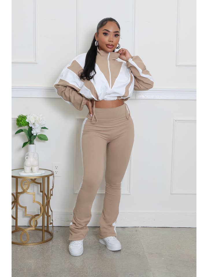 5besties inc - Wholesale Top & Pant Set (NOT Loungewear) - Women's - COLOR BLOCK WINDBREAKER AND FLARE PANTS SET6