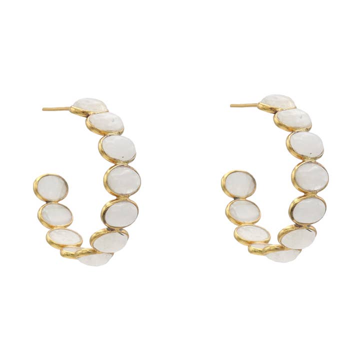 Hoop Earrings with Moonstone for wholesale by ACUS