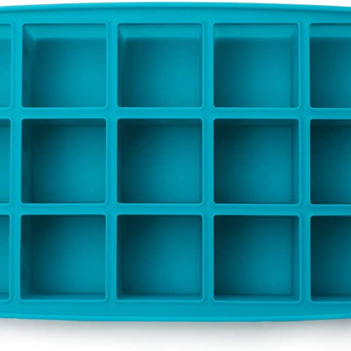 Fox Run Brands – Engroshandel Isbakke/form – Tulz Mini Isblokbakke, Silikone, Blå, 8.25"x 4.75" x 1.5"