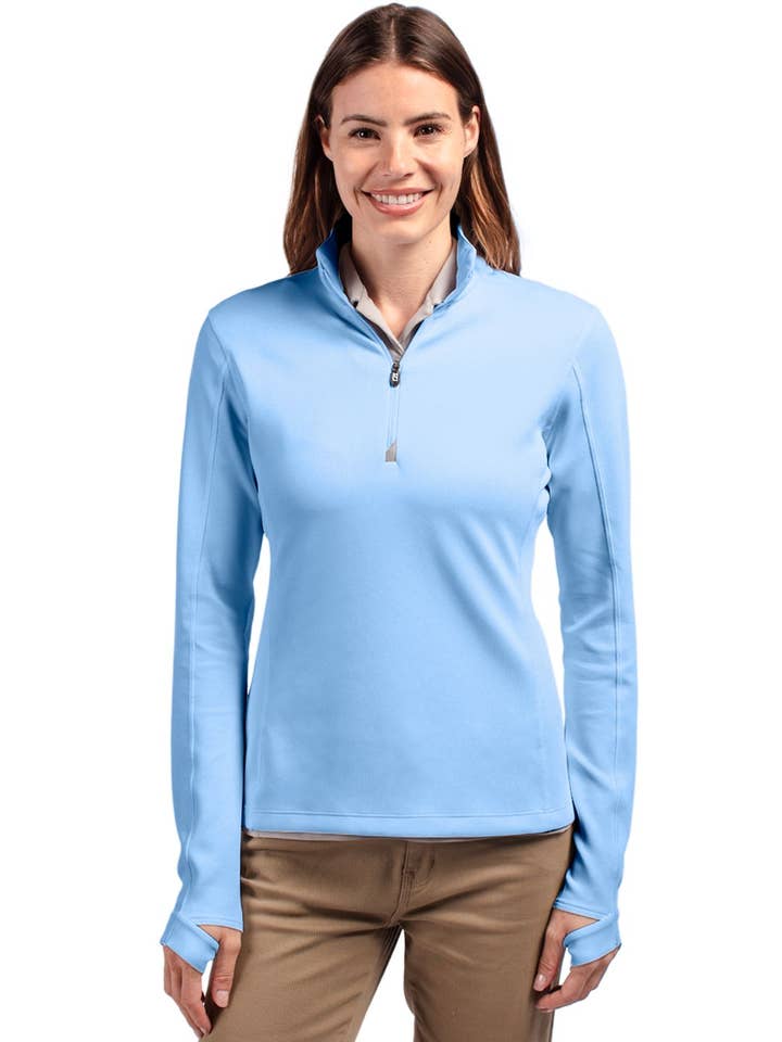 Cutter & Buck Traverse Stretch Quarter Zip Womens Pullover for wholesale by Cutter & Buck