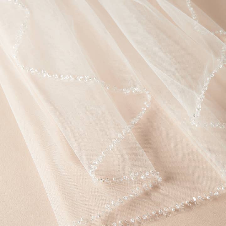 Dareth Colburn Designs - Wholesale Veil - Women's - Mariah Pearl & Crystal Beaded Veil3