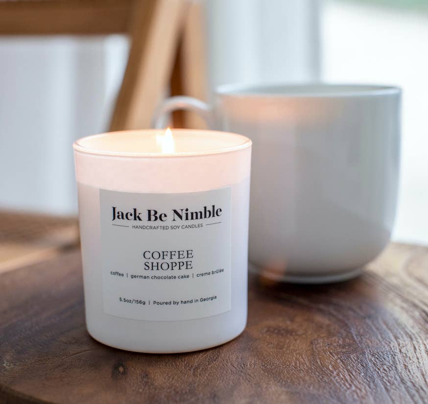 Jack Be Nimble Candles - Vente Bougie en bocal - Coffee Shoppe 5,5 oz • Bougie de soya parfumée d'automne5