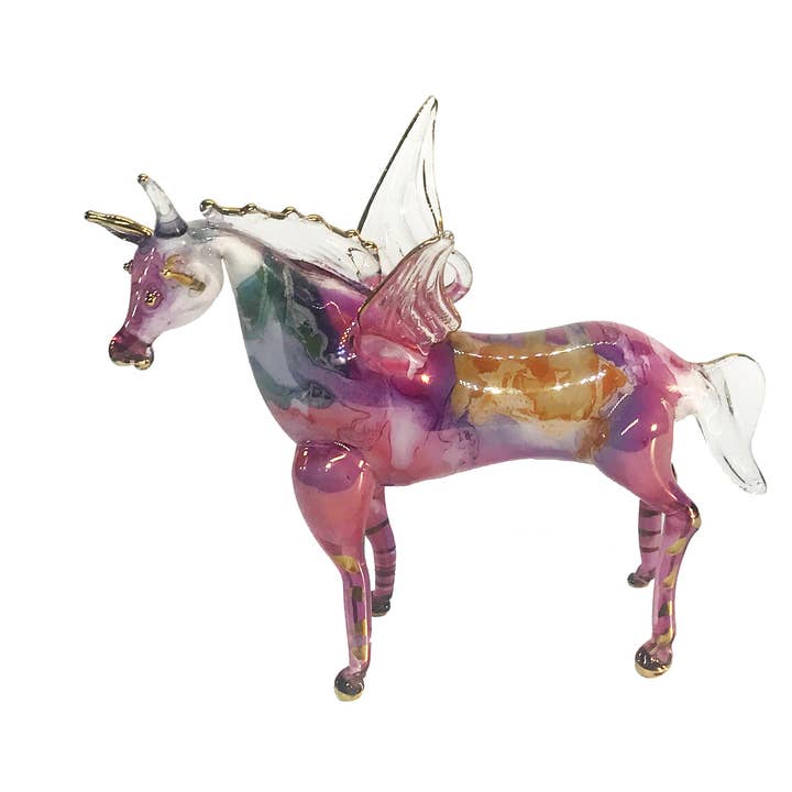 Unicorn Ornament Pink for wholesale by Unique Glass Ornaments