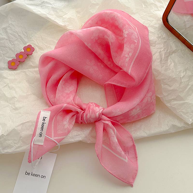 MKS America - Wholesale Bandana - Women's - pink fairy tale Floral Bandana Square scarf2