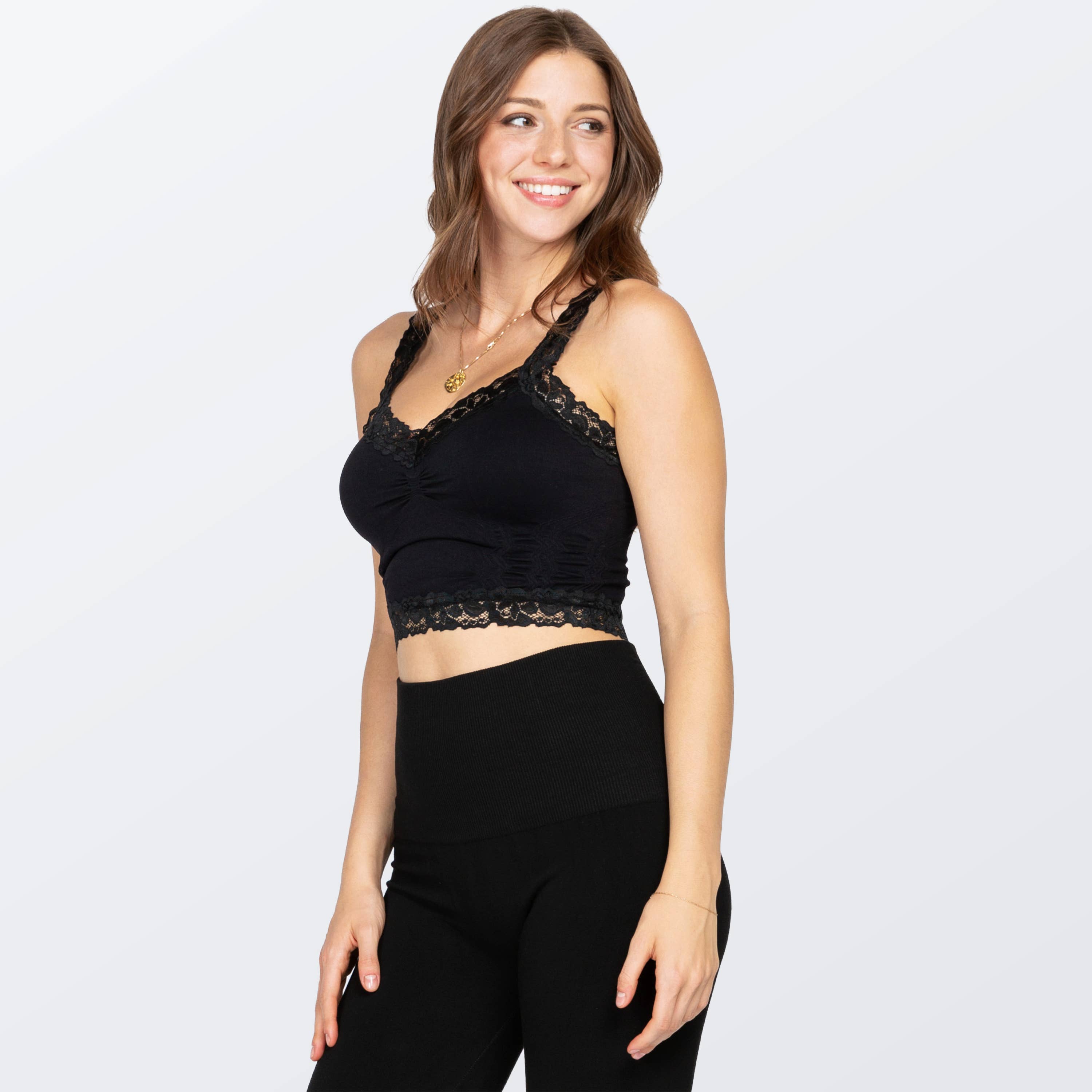 Friday Best - Wholesale Camisole - Women's - Seamless Bralette Camisole with Lace Straps28