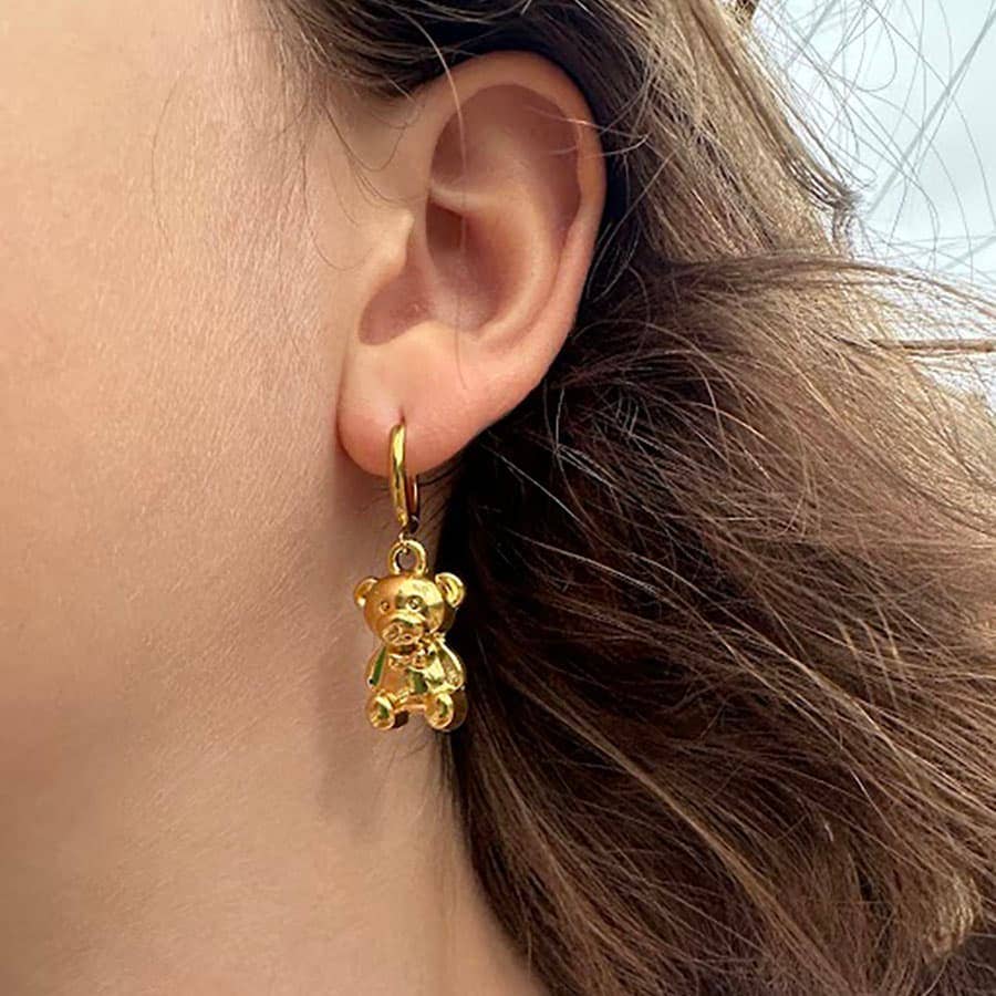 LOUIZ - Wholesale Dangle Earrings - LOUIZ Earrings with Teddy Bear1