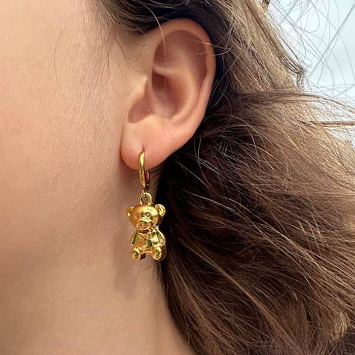 LOUIZ - Wholesale Dangle Earrings - LOUIZ Earrings with Teddy Bear1