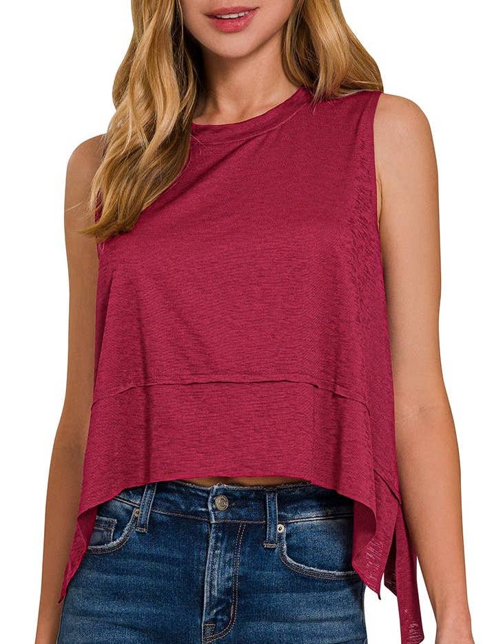 Shark Bite Side Slips Ærmeløs Top for engroshandel hos Vanilla Monkey