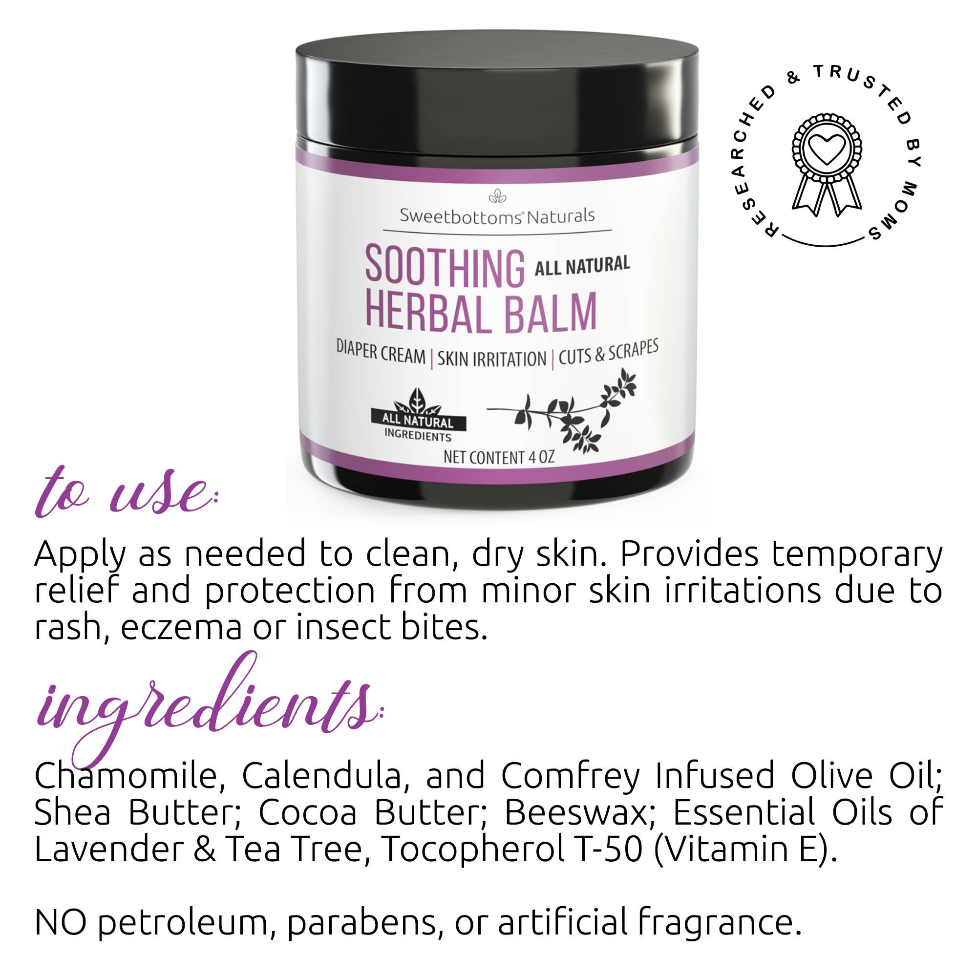 Sweetbottoms Naturals - Wholesale Healing Salve/Balm/Cream - All-Natural Soothing Herbal Balm5