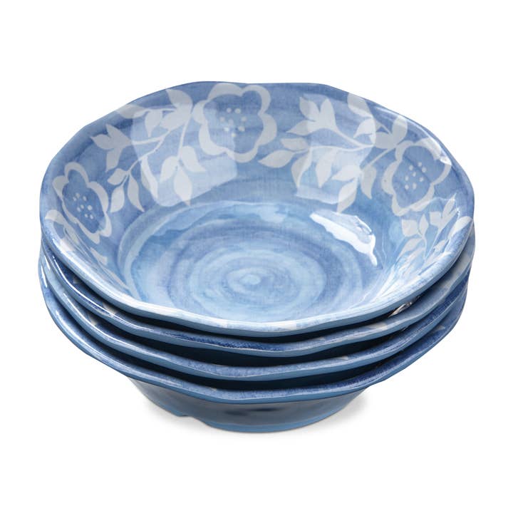 Cottage Melamine Bowl Set of 4 Blue Multi Summer for wholesale by tag