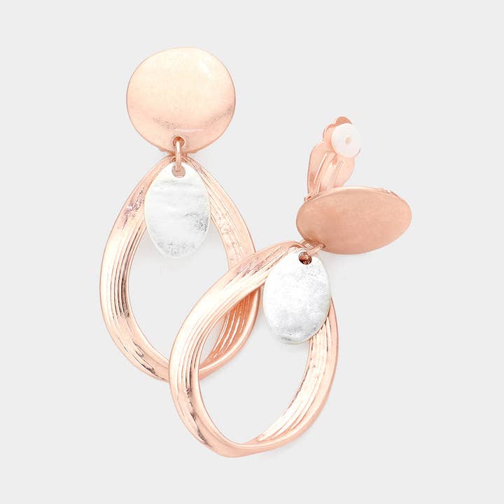 Matt metall öppen oval dingelklämma på örhängen för wholesale av Sensibling Corp.