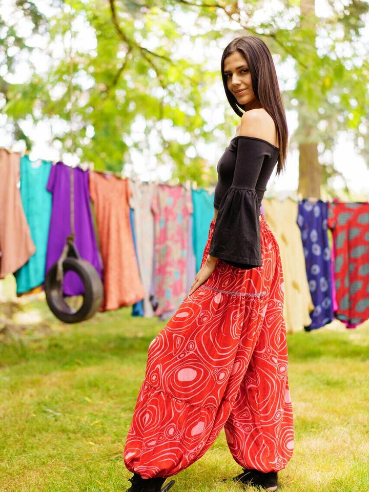 BALAREE Harem Silk Pants for wholesale by Indie Ella