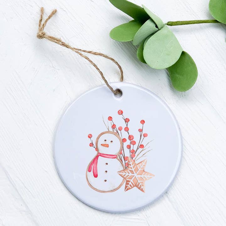 Gingerbread Snowman and Snowflake - Ornament for wholesale by Indigo Tangerine