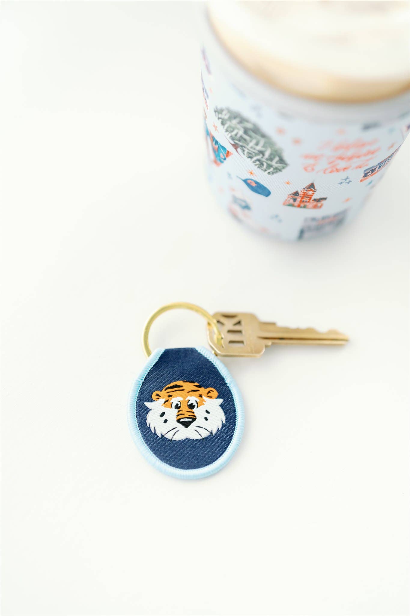 Gracefully Made Art - Wholesale Keychain - Unisex - Auburn University Aubie Embroidered Keychain