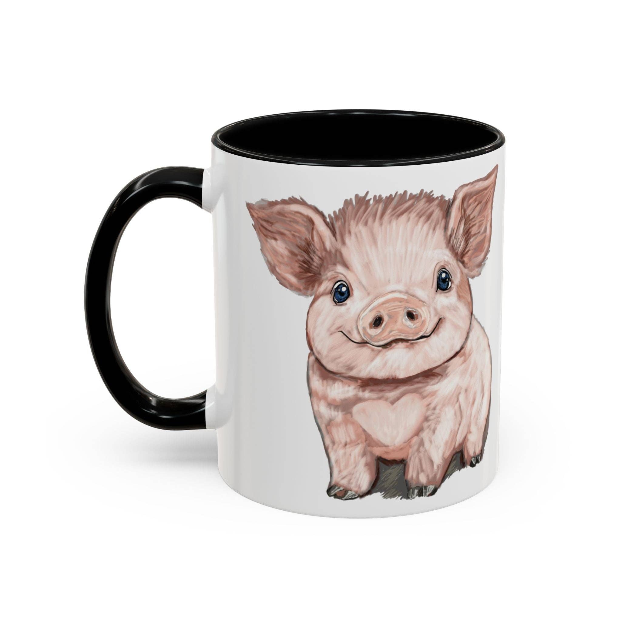 Blue Cava - Wholesale Coffee Mug - Adorable Piglet Two Tone Ceramic Mug - 11 oz & 15 oz17