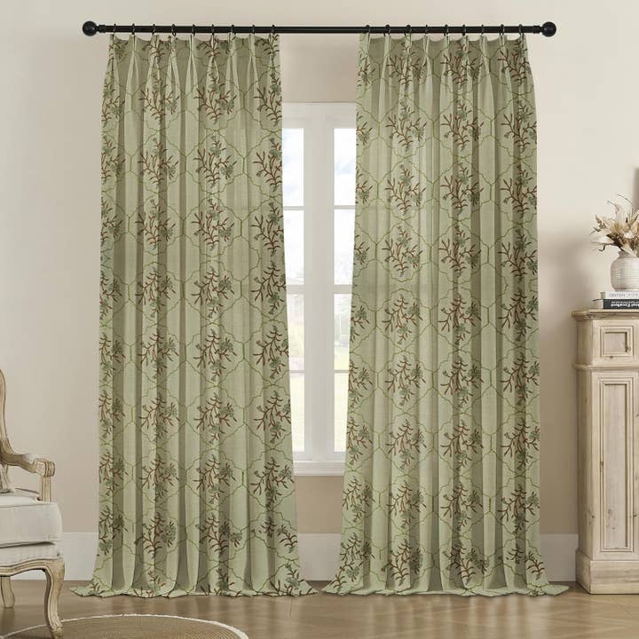 Boho Hanging Pure Linen Pleated Curtain - Vidhya for wholesale by Fabdivine