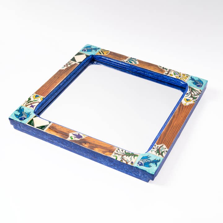 Maison Annabi – wholesale Väggspegel – Kvadratisk Spegel av Marin Glans - H 50 cm L 50 cm