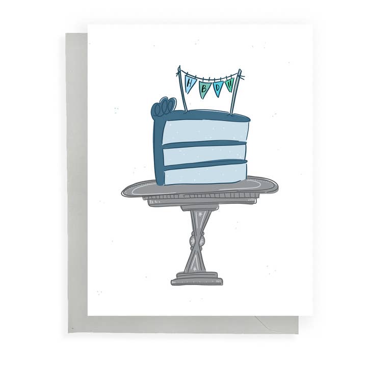 HBD - Blue Cake verjaardagskaart voor wholesale door Instead of Ashes