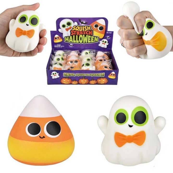 In Bulk Squish & Stretch Ghost Kids Toy- In Bulk for wholesale by Holiday Farm