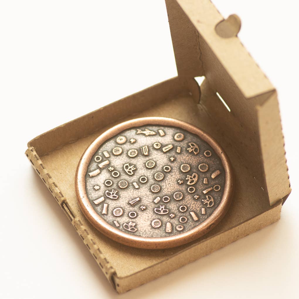 Shire Post Mint - Wholesale Keepsake Coin/Token - Pizza Pi Coin in Copper with Tiny Pizza Box5