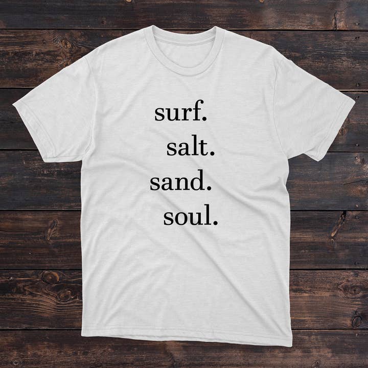 Daydream Tees Surf. Salt. Sand. Soul. for wholesale by Daydream Tees