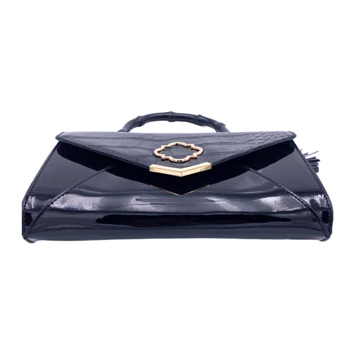 Darling and Company - Wholesale Top Handle Bag - Women's - Rowan Bag in Black Croc2