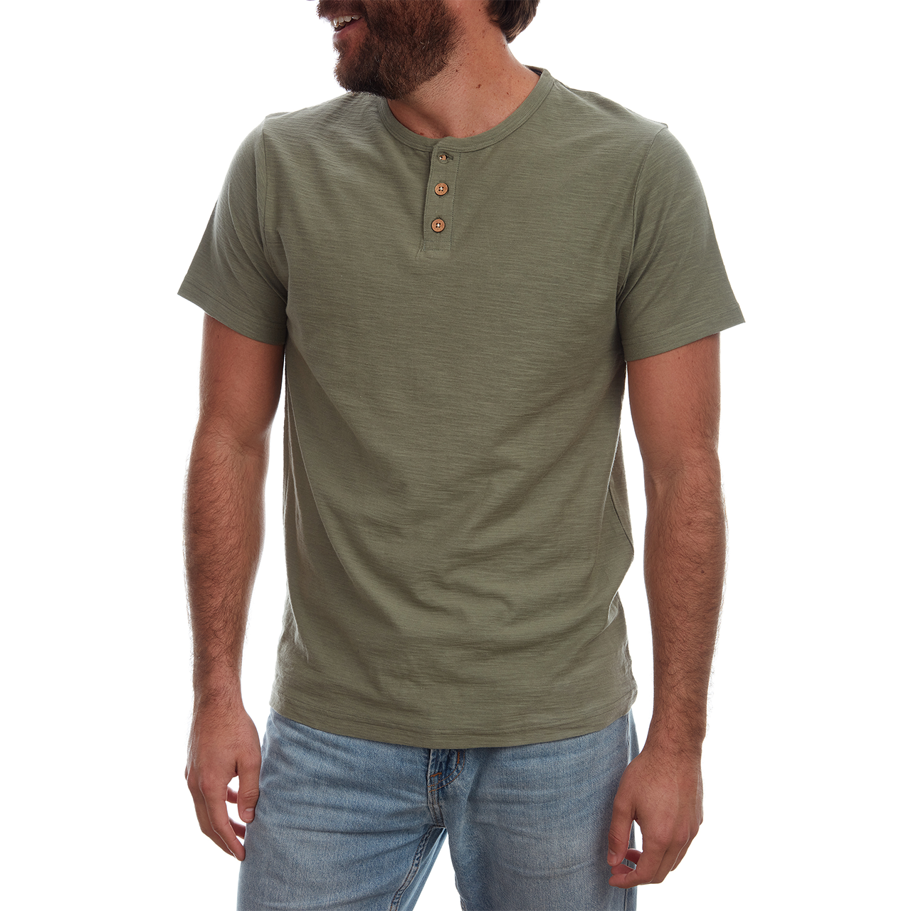 Lt Pine Noel Solid Slub Henley for wholesale on Faire3