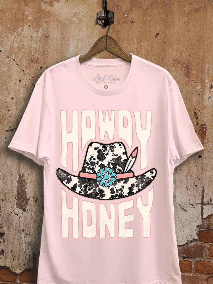 Lotus Fashion Collection - Wholesale Screen Printed T-Shirt - Women's - Howdy Honey Graphic Top5