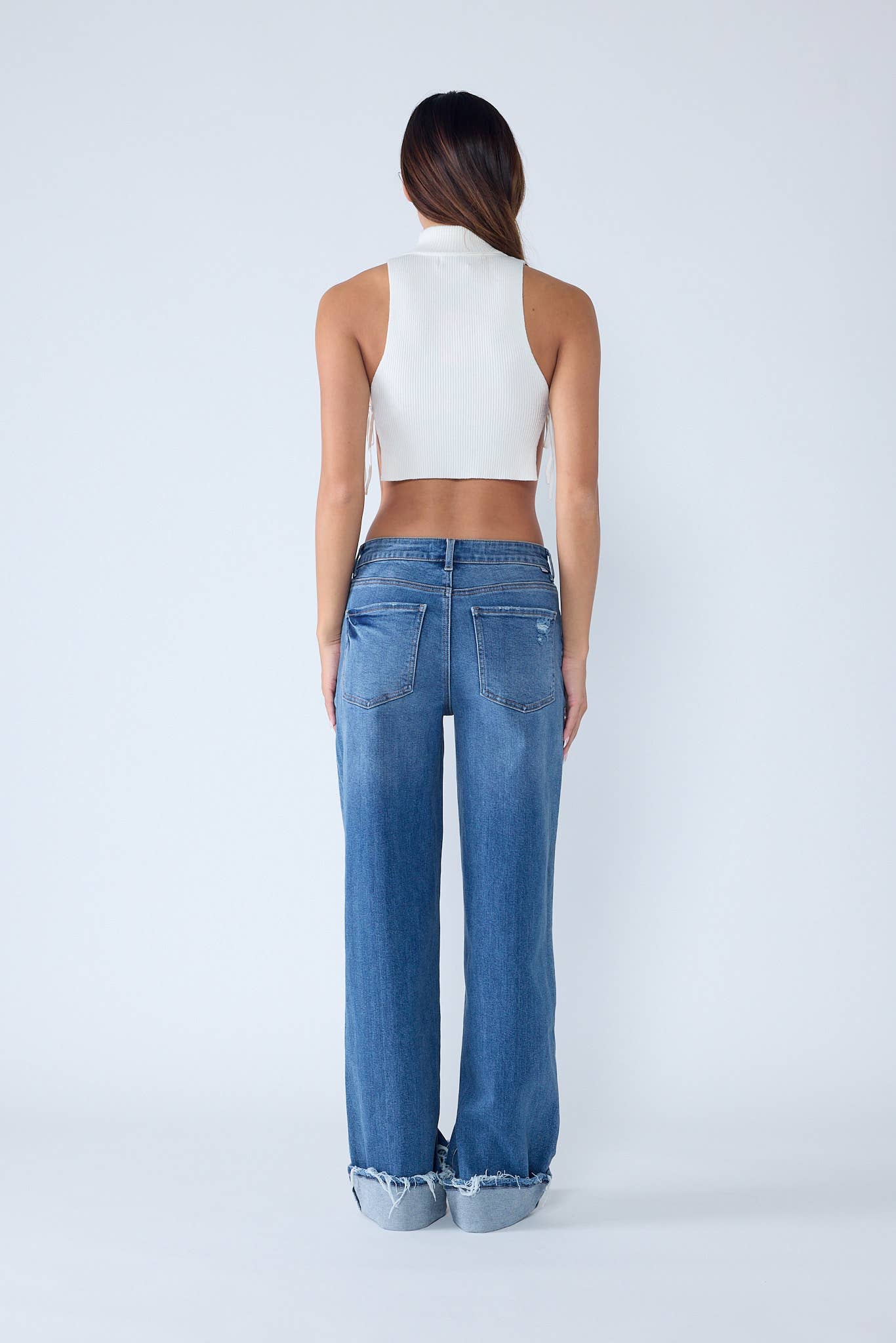 Medium ÅBEN PAKKE Lavtaljede Opsmøgede Baggy Brede Jeans WEP3594 for engroshandel på Faire6