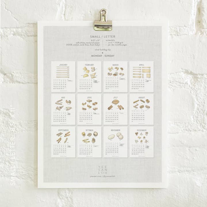 Yeesan Loh - Wholesale Calendar - 2026 Calendars: Pasta8