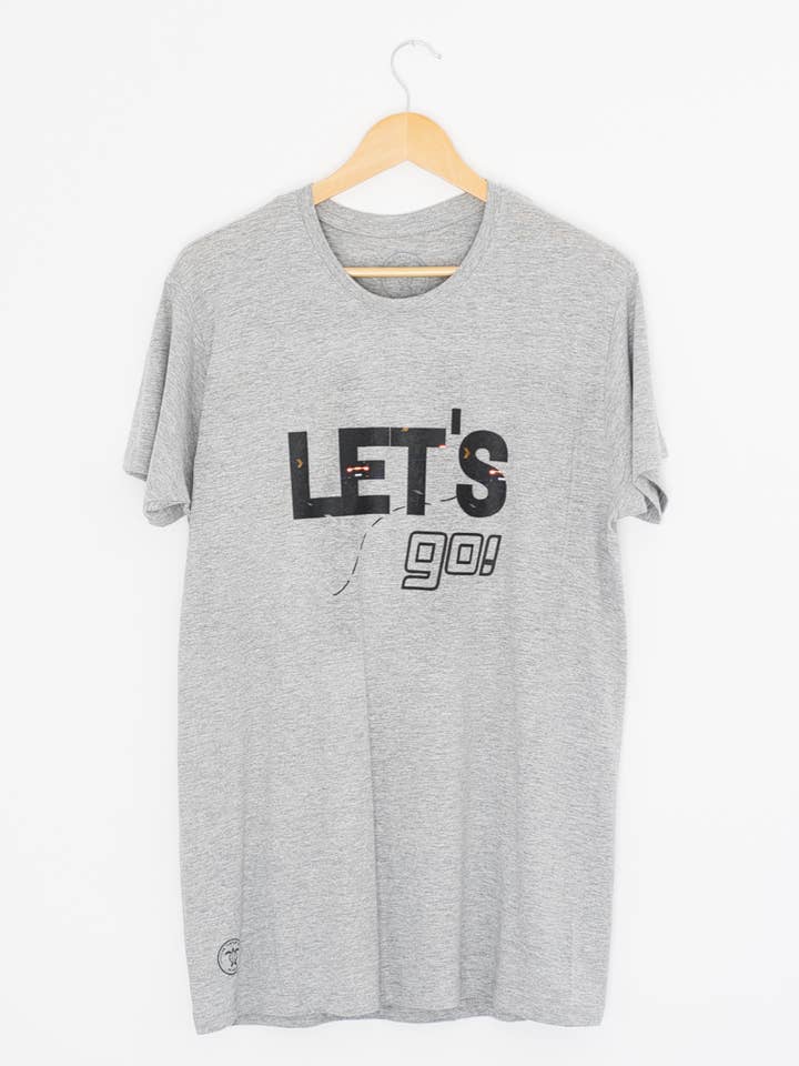 T-shirt unissexo "Let's Go" - Cinzento por atacado de The Turtle Lab Shop